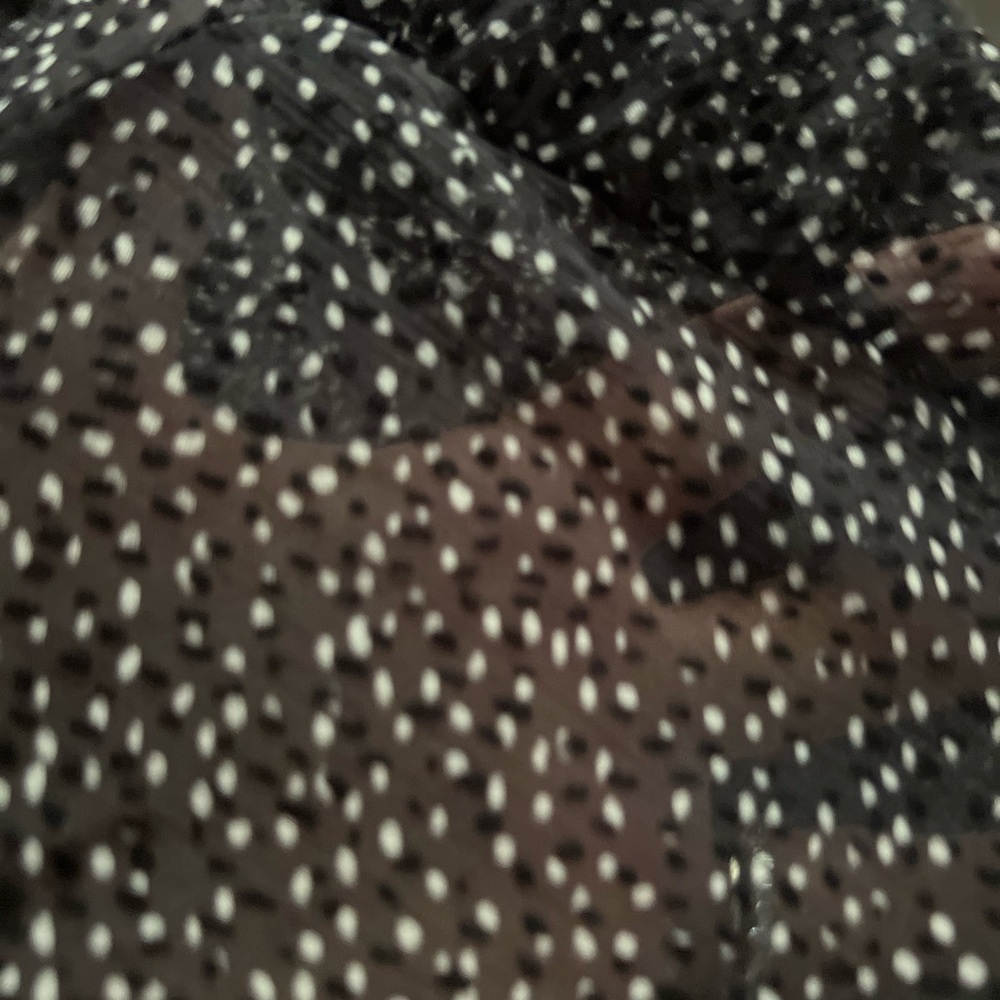 Zara Black Dress with White Speckles wrap dress in the front . Like new - Picture 6 of 6